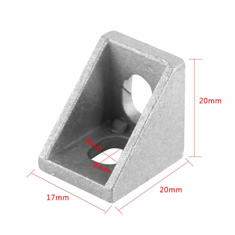 90 Graden Aluminium Hoek Fitting Connector Beugel Sluiting Serie Industriële Aluminium Profiel Hoek Code 5/10Pcs.: 20x20x17mm 5pcs