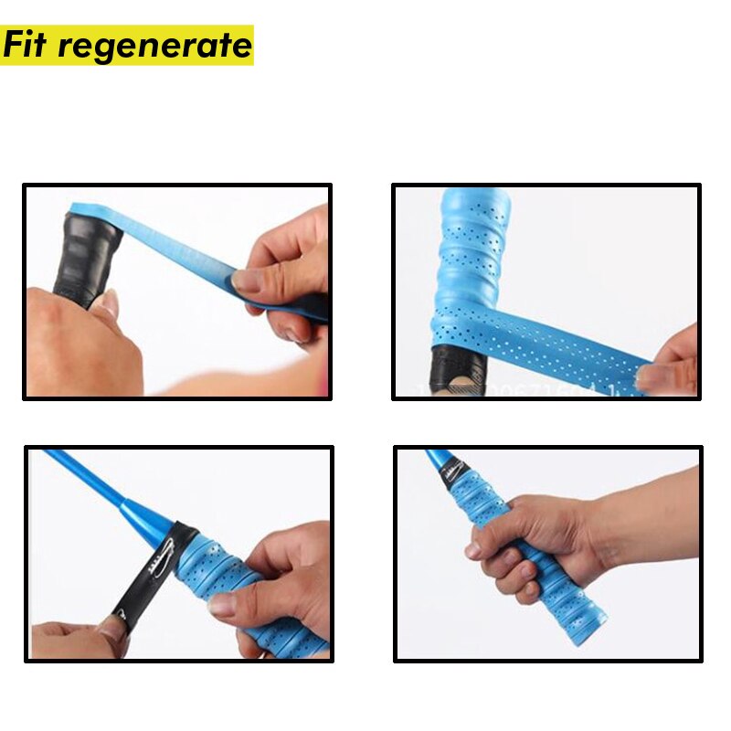 Anti-skli pustende sport over grip svettebånd tennis tape badminton racket grep