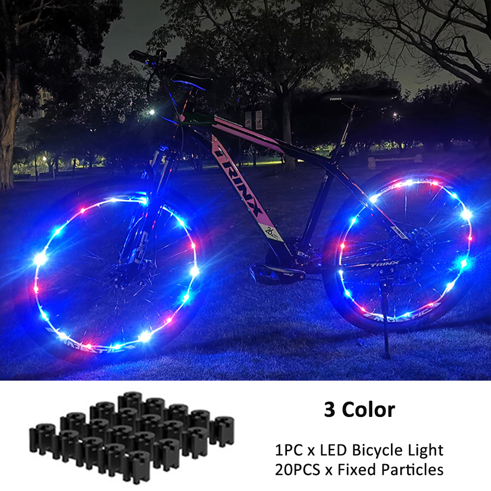 Luces de rueda de bicicleta, luces de decoración de cuadro de bicicleta de montaña, luces de radios de bicicleta, luces de rueda de bicicleta de conducción nocturna, lámpara de válvula