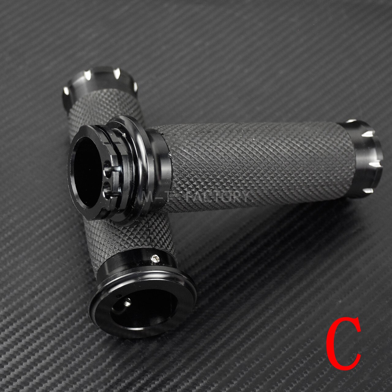 Motorfiets 1''25mm Handvatten Cnc Handle Bar Grips Voor Harley Sportster Touring Dyna Softail Cruiser Bobber Chopper Custom: Grips C