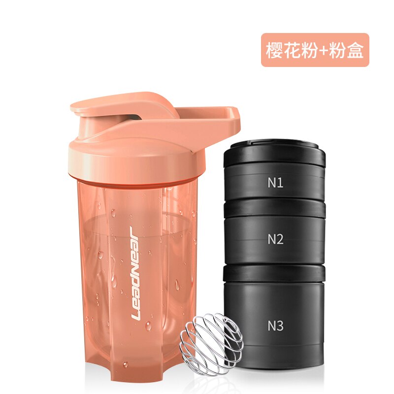 Sport Drink Water Shaker Fles Slushy Maker Wei-eiwit Shaker Fles Gym Blender Garrafa De Agua Keuken Accessoires 50: Orange set