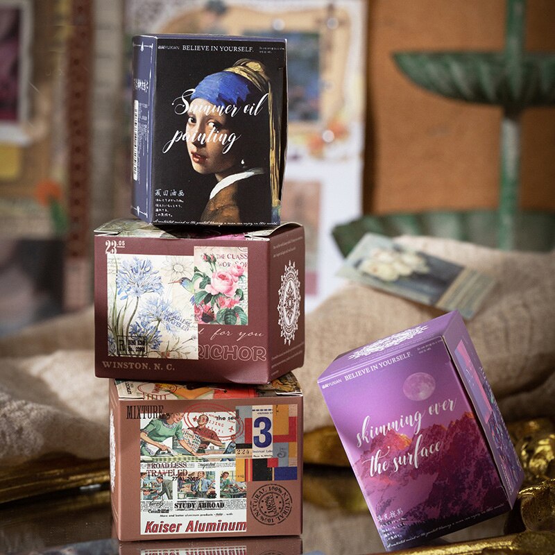 Mini Craft Vintage Scrapbooking Material Paper Book Kawaii Art Junk Journal Planner Background Paper Clipbook Craft Paper 200pcs