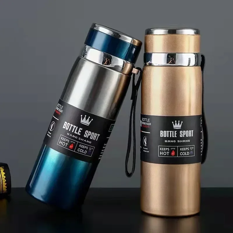1l termosflaskor för att hålla kallt och vattenflaska termos för vatten, te och kaffe, termosflaska i rostfritt stål