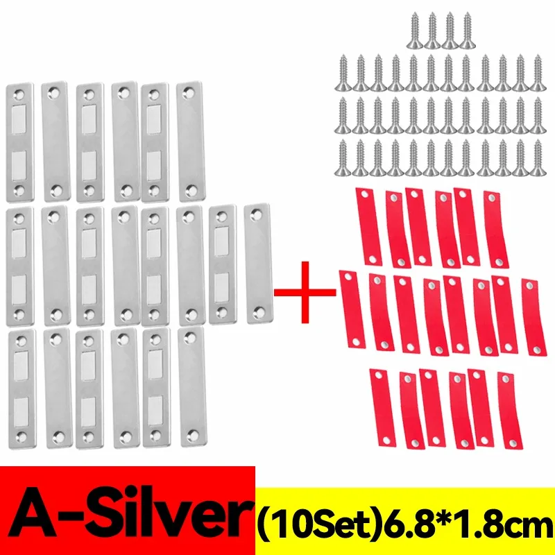 Strong Magnetic Cabinet Catches Ultra Thin Door Stops Magnets Invisible Adhesive Drawer Magnet Catch Cupboard Closet Closer Lock: Paars