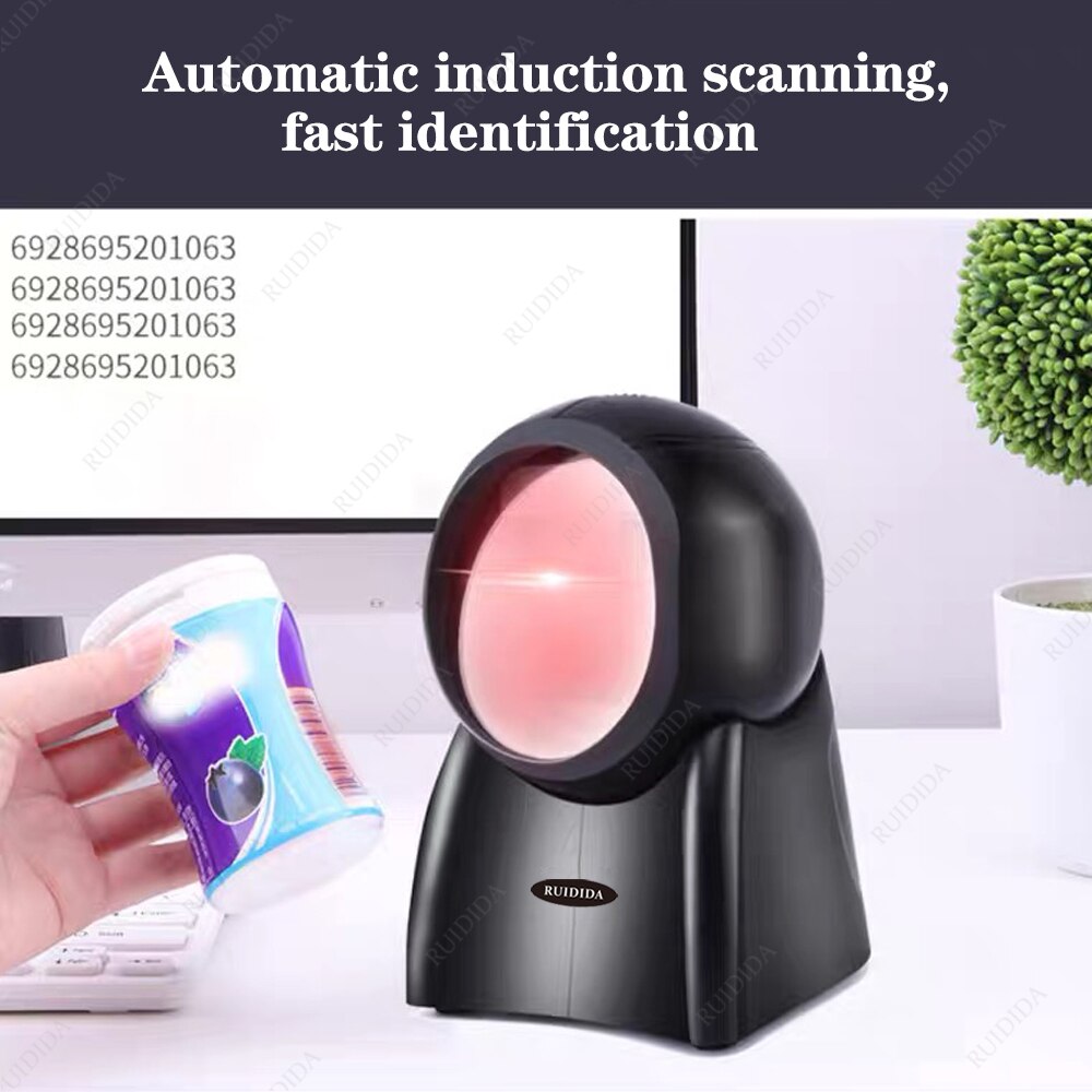 Price barcode scanner wired 1D 2D Code Desktop Reader usb Handfree qr Bar Code Scanner Platform leitor de código de barras