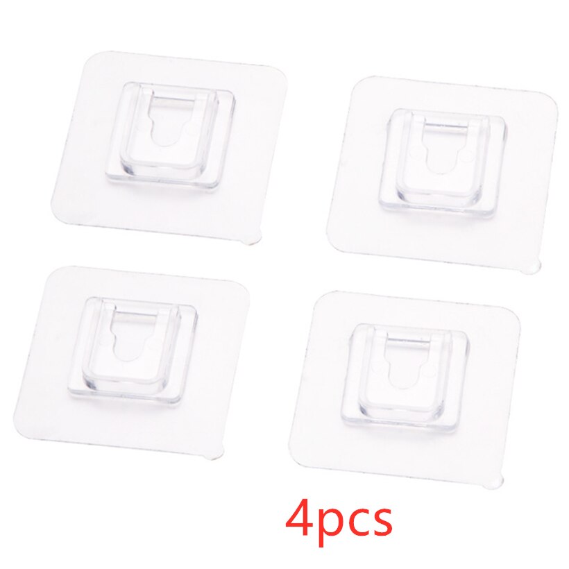 1/2/4pcs Home Plastic Hooks Waterproof Sticky Hook for Kitchen Bathroom Shelf Sticker Sticking Wall Strong Adhesive Hook Hanger: 4pcs