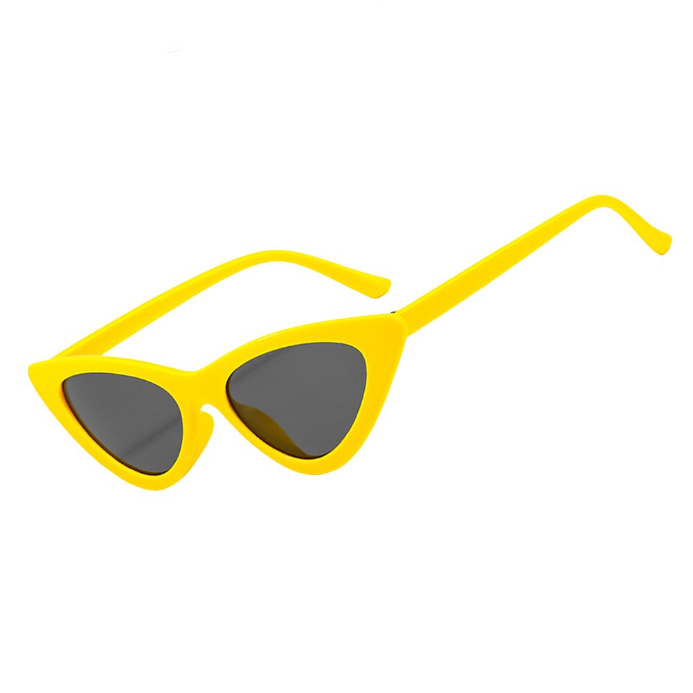 Cat Eye Zonnebril Goggles Vrouwen Sexy Driehoek Retro Kleine Zonnebril Mannen Eyewear Vrouwelijke UV400 Fietsen Vissen Zonnebril: YELLOW