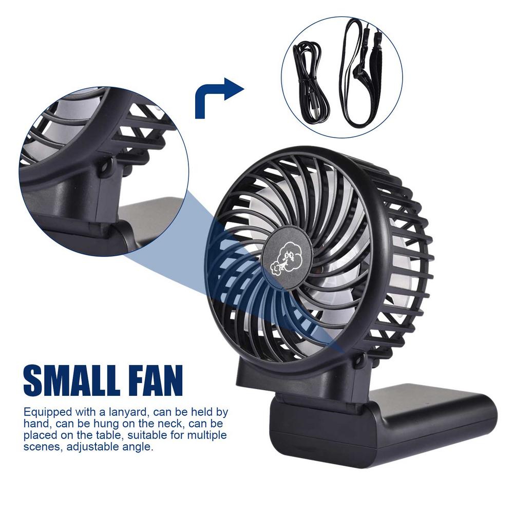 Holding A Fan Mini USB Personal Fan With 4 Speed Fan Rechargeable Portable Folding Fan Outdoor Fan Desktop Fan
