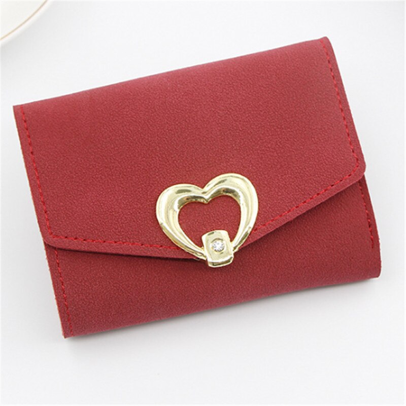 2021 Marka Nowy kobiety monety kiesy moda portfel w kształcie serca pstryknąć zamknięcie kartonowe opakowanie