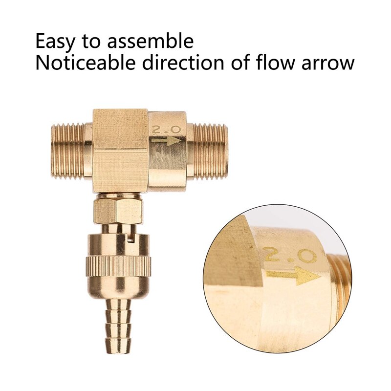 Pressure Washer Chemical Injector Kit Adjustable Soap Dispenser, 3/8 Inch Quick Connect, 10 Ft Siphon Hose, Come with 1 pcs Soap