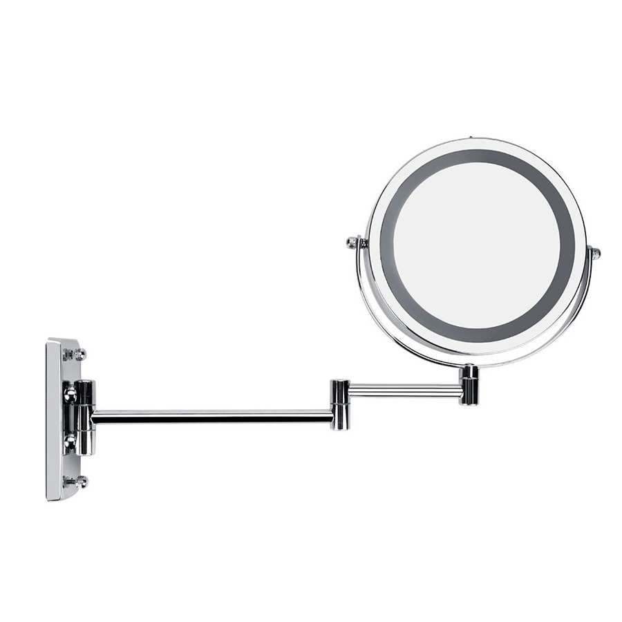 LED Wall Mount Makeup Mirror 360 Degree Rotate Lighted Mirror Bathroom Bedroom