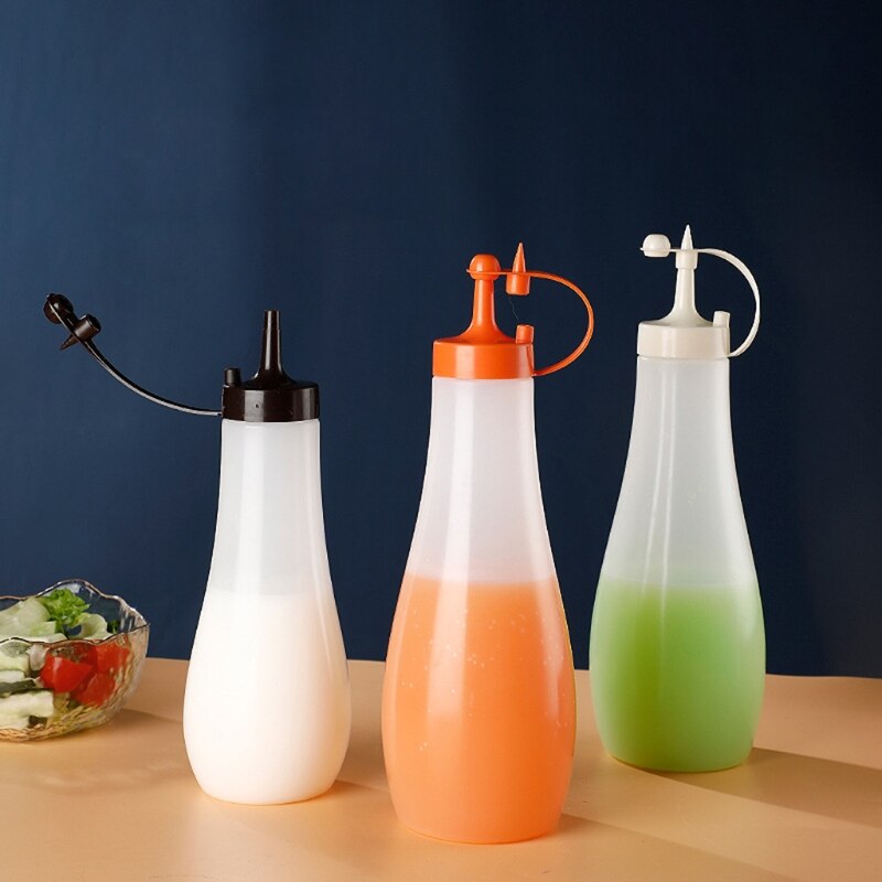 250/360/480/720ml Condiment Squeeze Bottle Creamy Salad Dressing Vinegar Oil Ketchup Condiment Dispenser Kitchen Gadget