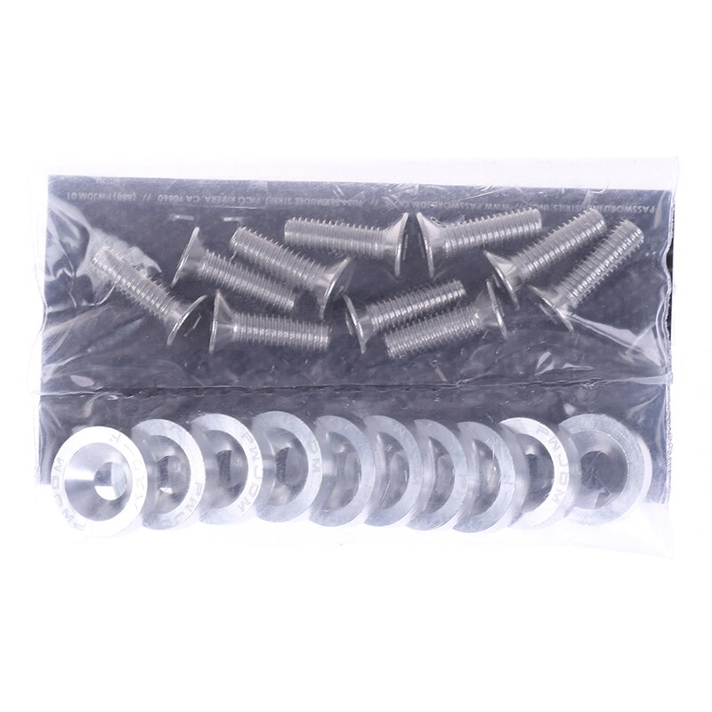 Tornillo de M6 de cierre rápido para parachoques de coche, tapa escotilla, 1 bolsa: Silver