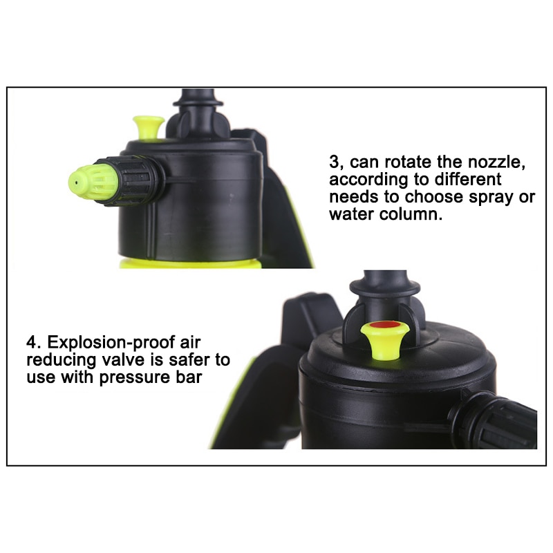 Hand Operated Snow Foam Sprayer Cannon Foam Nozzle generator with 2L Bottle For Car Wash Window Cleaning