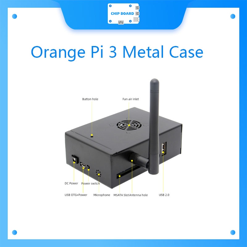 Orange Pi 3 Metal Case with Cooling Fan Set, Protective Case / Shell / Enclosure / Box for Orange Pi 3