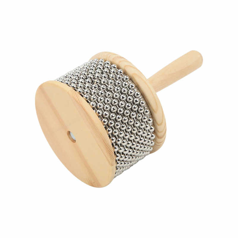 Wooden Cabasa Comfortable Grip Steel Ball Environmental Friendly Portable Cabasa Easy Operation Musical Toy for Rhythm Training