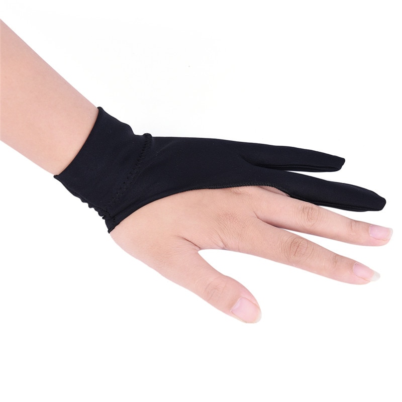 Schwarz Zeichnung Handschuh Für Künstler Alle Grafiken Zeichnung Tablet 2 Finger Anti-fouling Sowohl Für Rechts Und Links Hand
