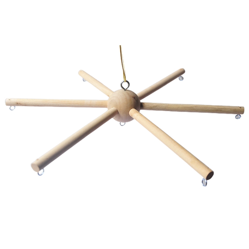 Colgador móvil de madera para cuna de bebé, marco de suspensión móvil, soporte móvil para bebé, campana de cuna de madera Natural: B