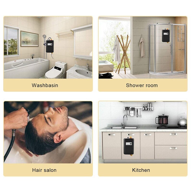 3800W mini elektryczna grzałka robić wody natychmiastowa elektryczna grzałka robić wody natychmiastowa elektryczna woda ogrzewanie prysznic 3 sekundy gorący EU wtyczka