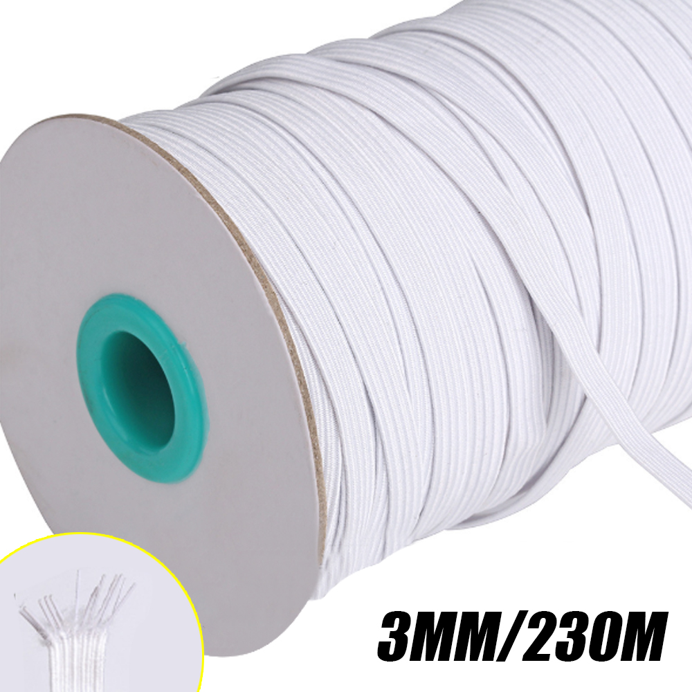 250 Yards Elastic Bands for Sewing Crafts Flat Elastic Band Braided Stretch Strap Cord Roll for Sewing and Crafting: A
