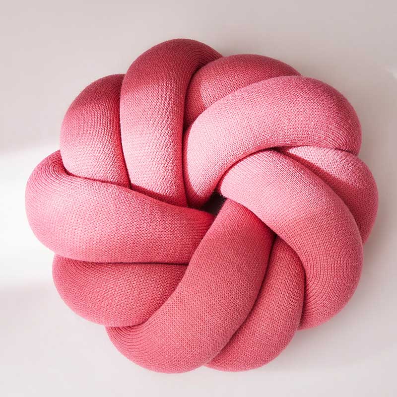 Nordic knot kudde knut kudde kudde knut dekor tupplur kudde knut heminredning nordisk barnrum dekor 25 x 25cm: Mörkrosa