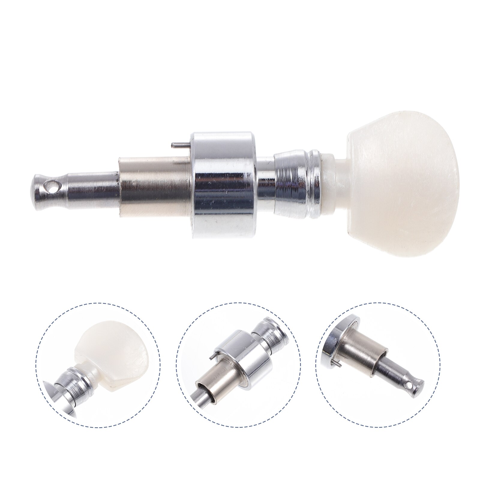 1 Pc Alloy Banjo Tuning Button Locking Tuner Lock String Sealed Tuning Key Peg (White)