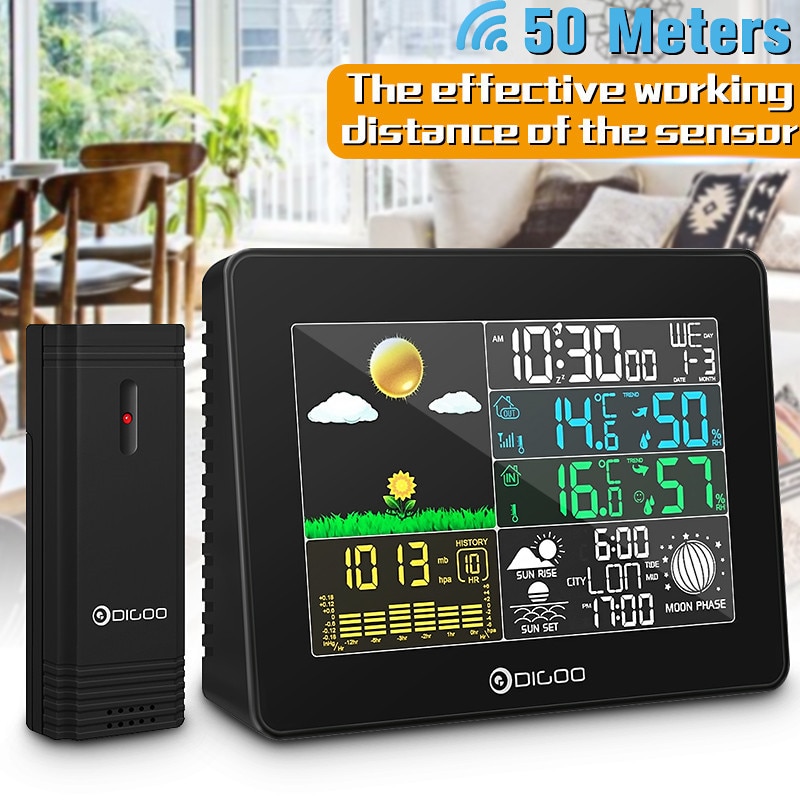Digoo DG-TH8868 Station météo numérique sans fil intérieur extérieur capteur température Instruments hygromètre thermomètre horloge