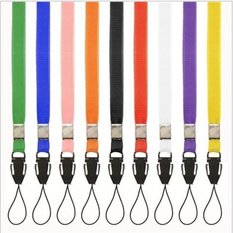 (10 stks/partij) kleurrijke nylon Tags Lanyard Nekband voor ID Pass Card Telefoons Camera Houder Hang Rope Lariat Lanyard