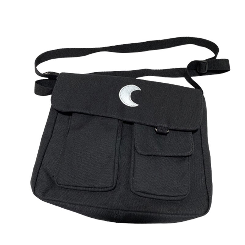Simple Moon Large Capacity Messenger Handbags Harajuku Casual Ulzzang Women&#39;s College Shoulder Bags Canvas Chic Crossbody Bags