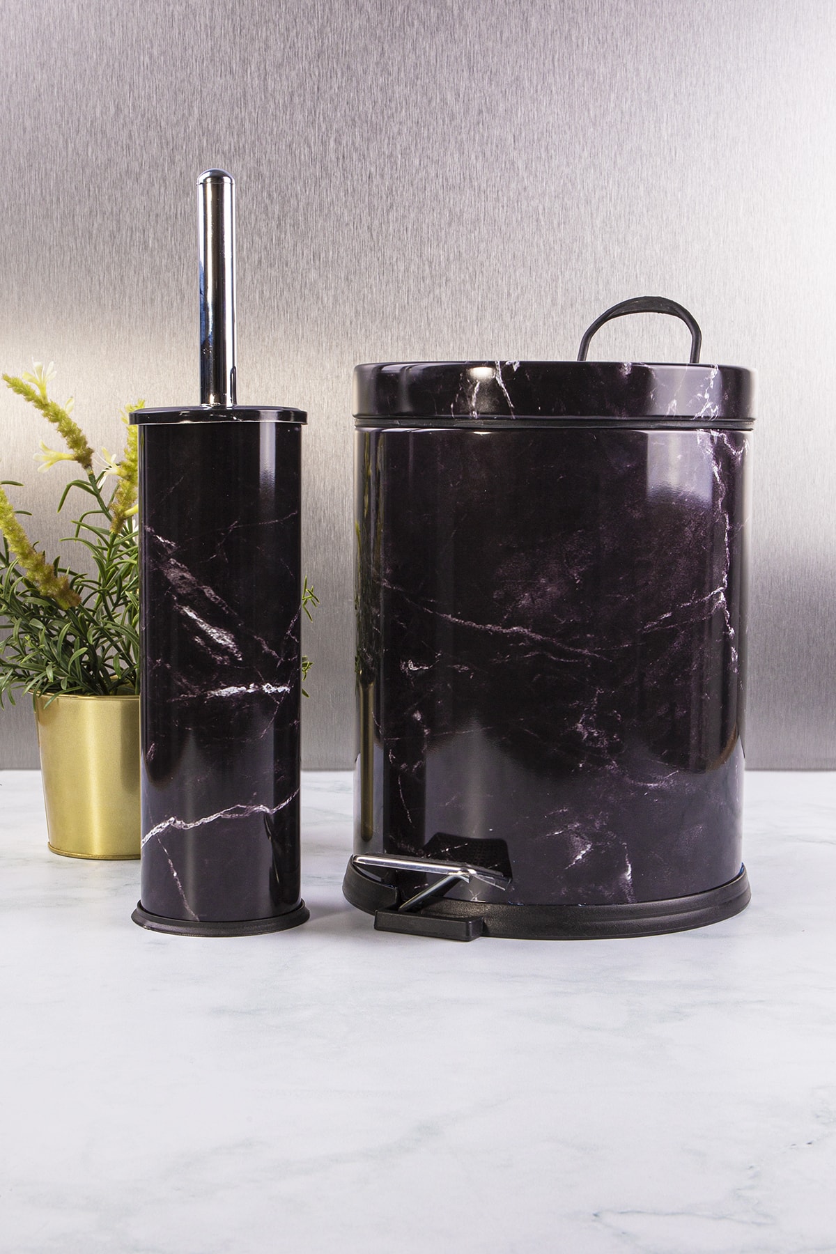 Luxury 2 Pieces Black Bathroom Accessories Set Mar... ??? Grandado