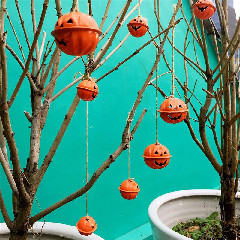 3/4Cm 10 Stuks Halloween Spoof Metalen Pompoen Bells Elk Met Een Lanyard Op De Boom Decoratie Om verhogen Het Plezier Van Horror
