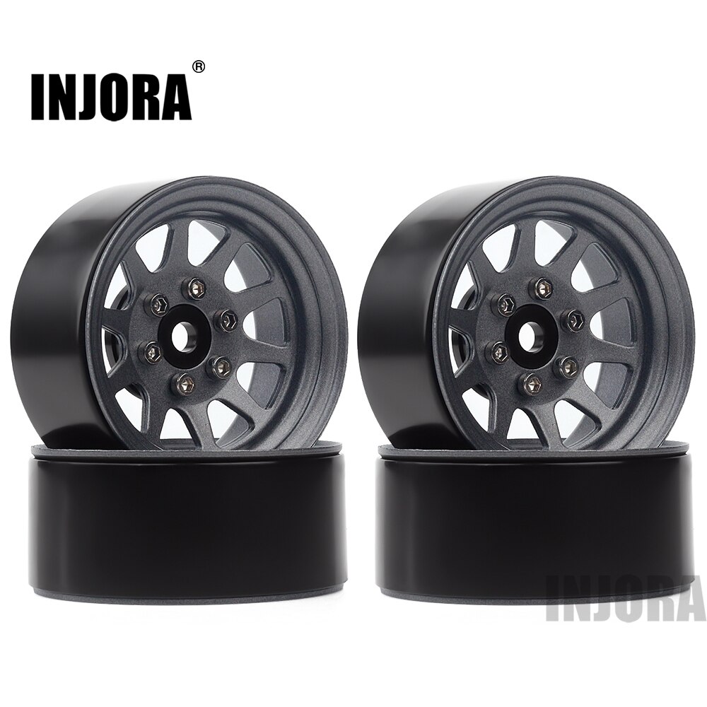 INJORA 107 gr/teile Metall Legierung 1,9 Beadlock Rad Felgen für 1:10 RC Raupe axial SCX10 90046 Traxxas TRX4 Redcat Gen8: 09GL