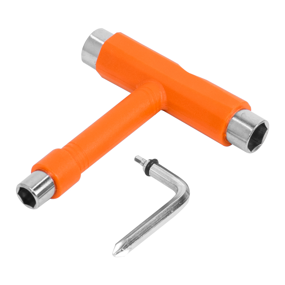 Deskorolka narzędzia T kształt deskorolka zestaw kluczy wielofunkcyjny wioślarz elektryczny skuter klucz robić narzędzie robić regulacji snowboardowego: Pomarańczowy