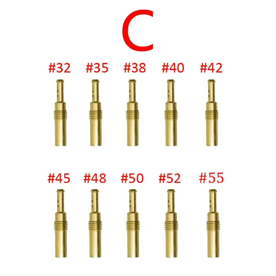 Motorfiets Carburateur Nozzle Hoofd Jet en Slow/Pilot Jet Set Vervanging 10/20 PCS Voor NSR KSR PE PWK PWM Keihin OKO KOSO CVK: Khaki
