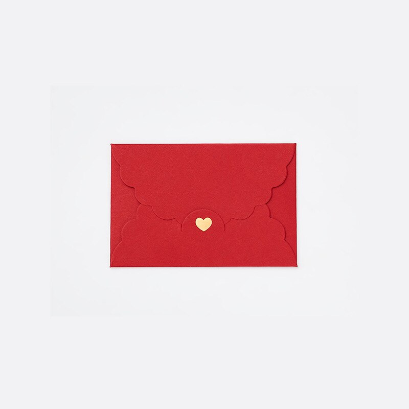 5PC Small Gold Stamp Love Envelop Pearl Craft Cardboard Paper Bank Card VIP Membership Invitation Letter Holder Stationery: A Red 5PC