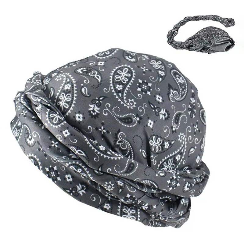 Men Women Paisley Print Headscarf Pirate Hat Outdoor Sport Cycling Bandana Sweat Absorbant Muslim Turban Bohe Style Head Wrap: Brown
