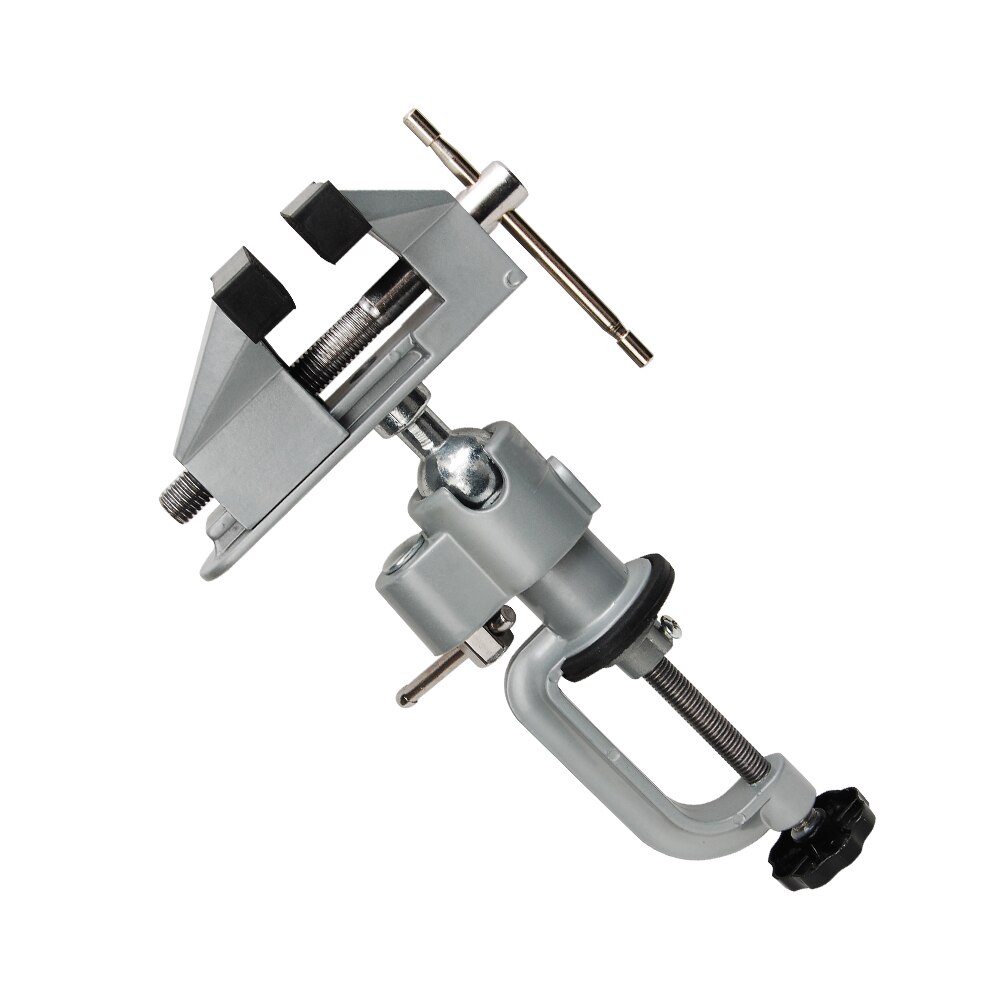 360 Degree Rotating Table Vise Aluminium Alloy Swivel Bench Vise Clamp Electric Drill Stand Rotating Tool for Woodworking