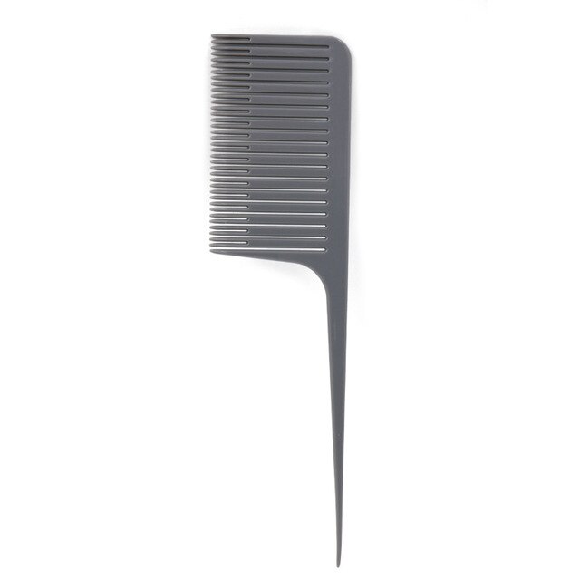 Peine de teñido de cola Pro-pelo teñido tejido corte peines cepillo de pelo para salón de peluquería resistente a altas temperaturas: Plata