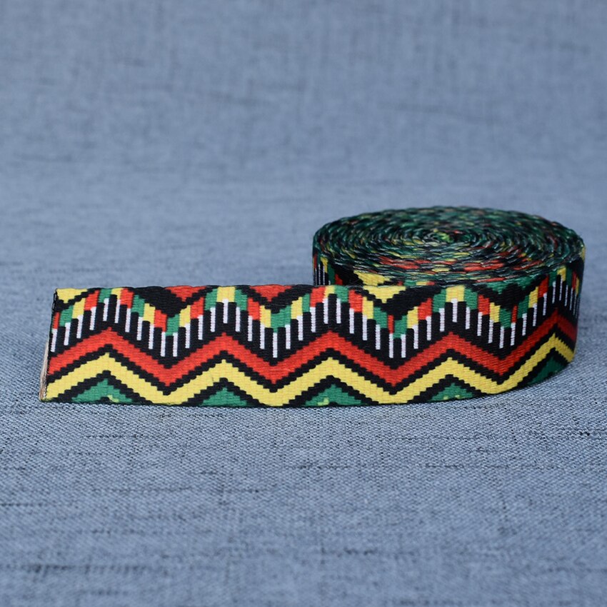 5 Yards Breedte 25Mm Webbing Yoga Riem Tape Riem Touw Hond Pet Collar Leash Harness Rugzak Tas Kledingstuk Naaien diy Accessoire: Key Ethnic Style