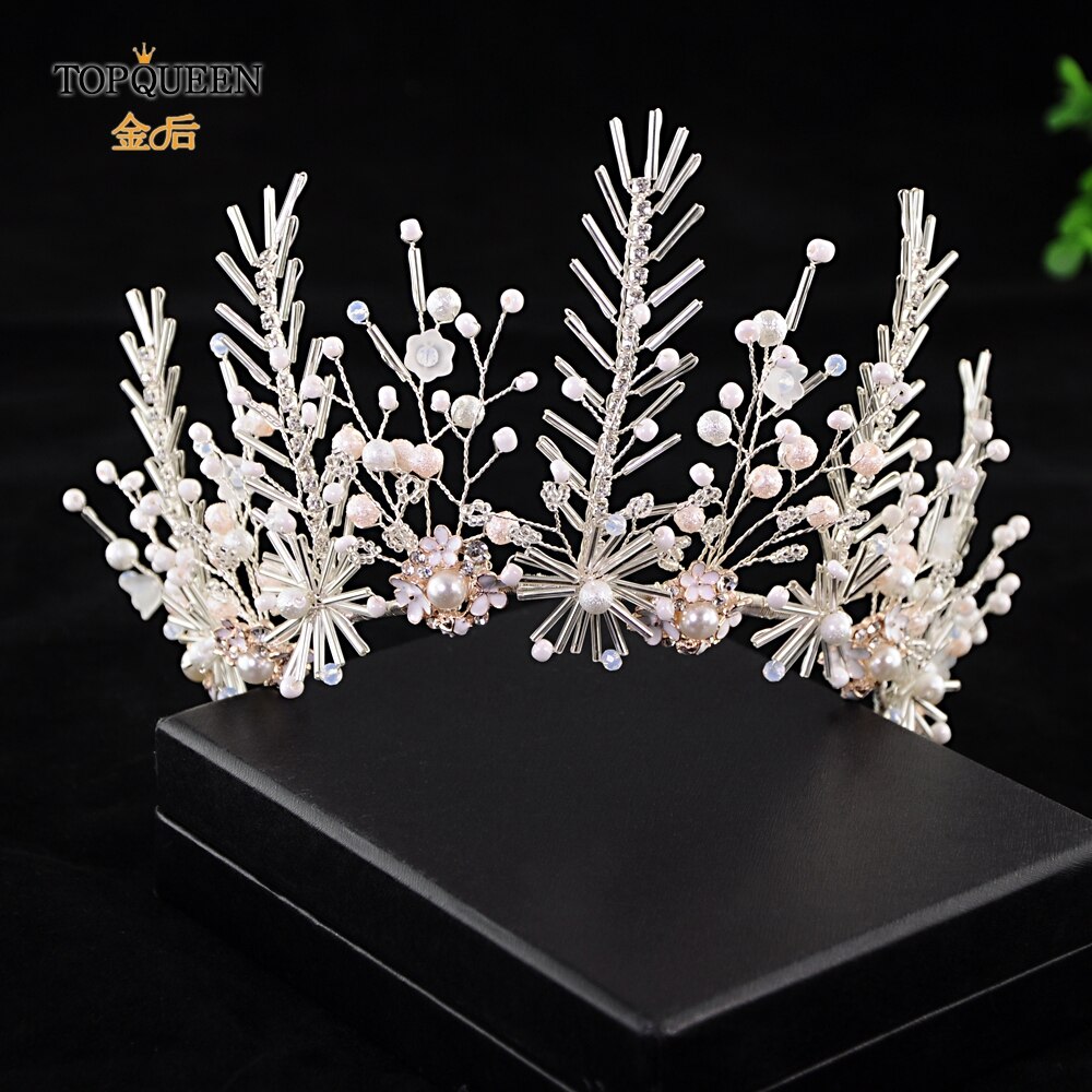TOPQUEEN HP218-S Wedding hair tiara chinese bridal hair accessories handmade bridal crown and tiara diamond wedding headband