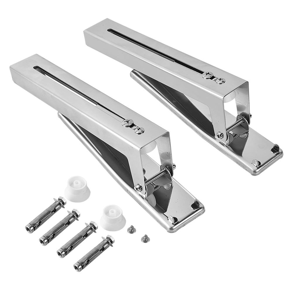 2x Kitchen Stainless Steel Microwave Oven Bracket Sturdy Foldable Stretch Wall Mount Rack Shelf