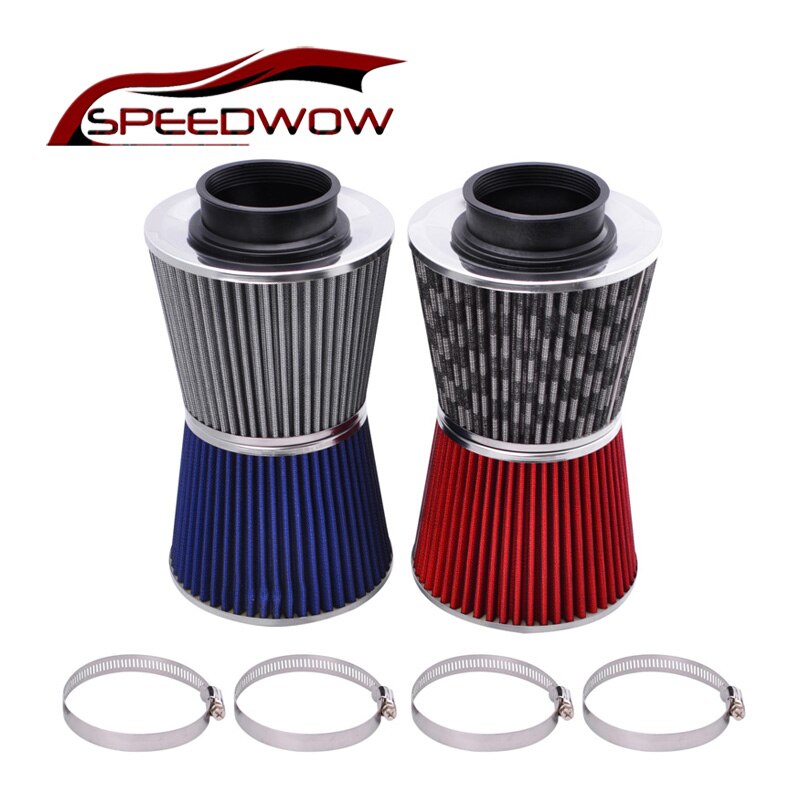 Speedwow 76Mm 3 "Air Filter Auto Voertuig Auto Cold Air Intake Filter Cleaner Mesh Tapered Cone Luchtfilter