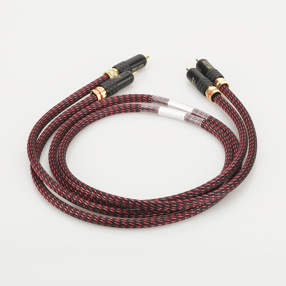 Parkoppla hifi audio 5n ofc rca audio interconnct kabel hi-end rca till rca förlängningskabel med guldpläterad rca kontaktkontakt