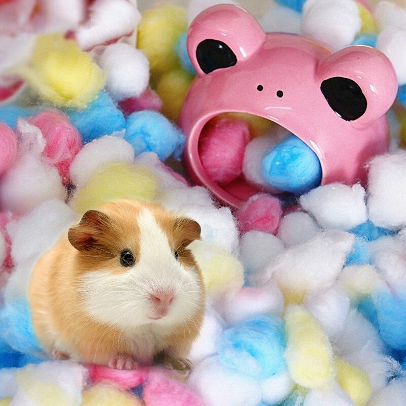 100 Stks/zak Kleurrijke Winter Warm Houden Katoen Bal Leuke Cage Huis Filler Supply Hamster Rat Muis Kleine Dieren Levert