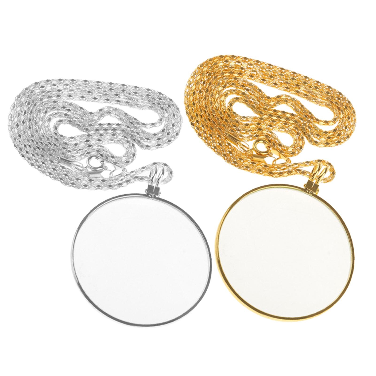 Collar monóculo decorativo con lupa 5x, colgante de lupa, cadena de oro y plata para mujer, joyería, para madre