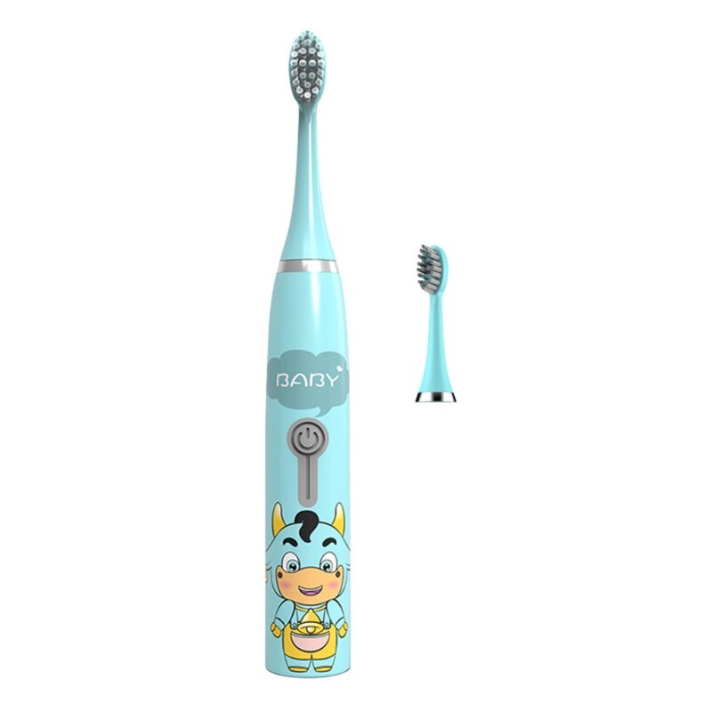 Cute Cattle Children Automatic Toothbrush Ultrasonic Toothbrush Electric Toothbrush for Kids, Waterproof: MULTI
