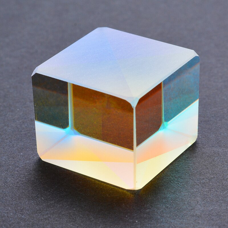 1 pçs cubo prisma 2x2x1.7cm com defeito cruz dicroic espelho combinador divisor decoração módulo transparente vidro óptico