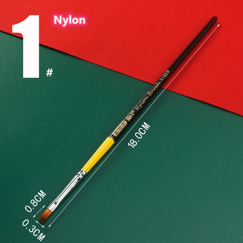 Nylon Paint Brush Used To Wood Makeup Safety Acrylic Watercolor Oil Painting for Artist Drawing Art Supplies No.1 A168 1Pcs: 1 Nylon Flat Head