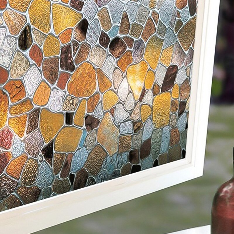 Colorful Self-adhesive Glass Window Stickers Bathroom Cellophane Glass Film Opaque Bathroom Cellophane Shading Windows