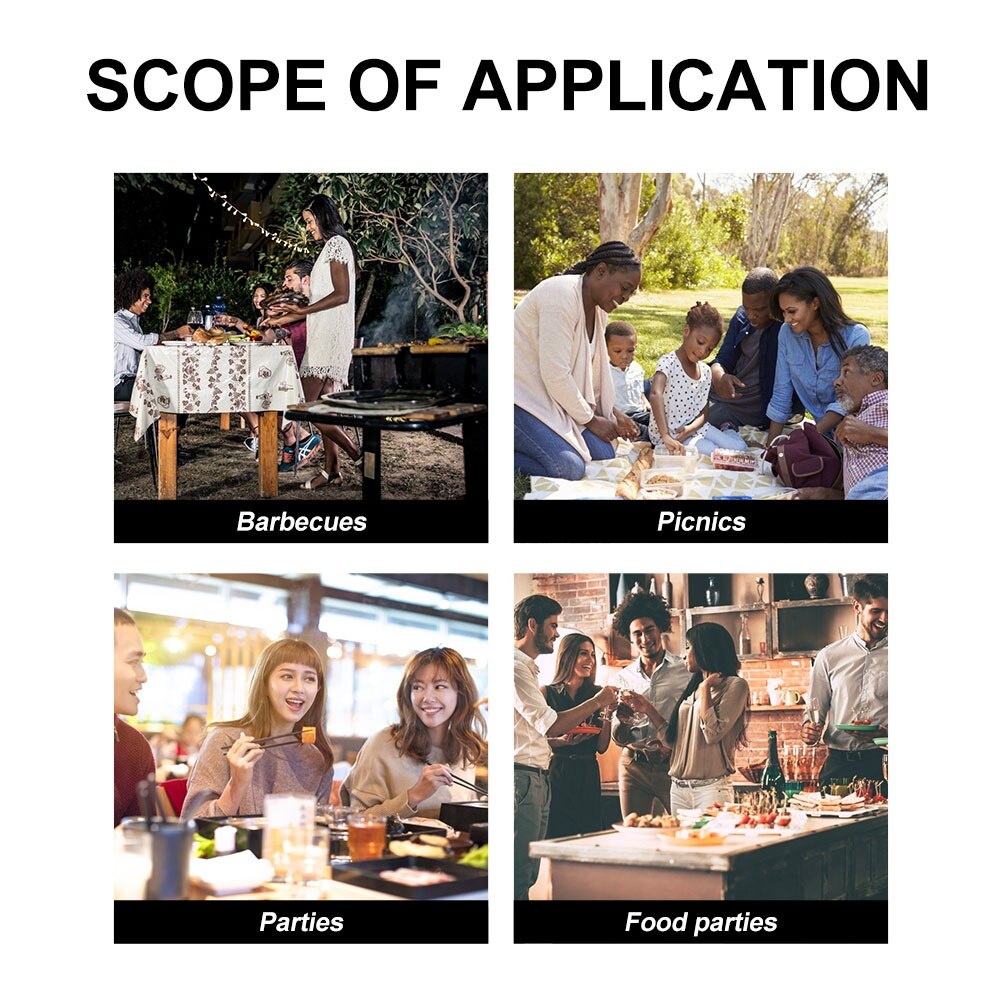 7pcs Stainless Steel Picnic Tray Dinner Plate Food Plate Durable BBQ Plate